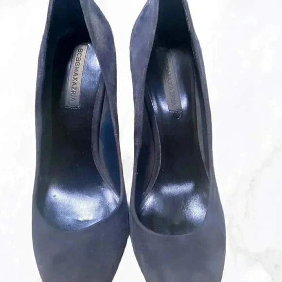 BCBG stylish trendy day 2 nite platform blue suede leather stiletto heel 8.5 - Picture 4 of 6